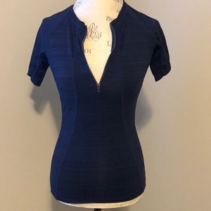 NWOT Athleta Pacifica UPF Navy Blue Exercise Top